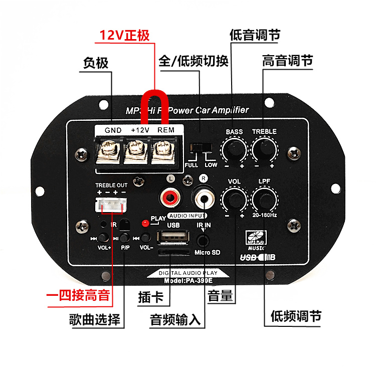 汽车主机音量功放电平